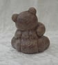 Ceramic Hand Painted Small Alphabet Brown Bear Blue Letter B Figurine Ornament. - Image 3