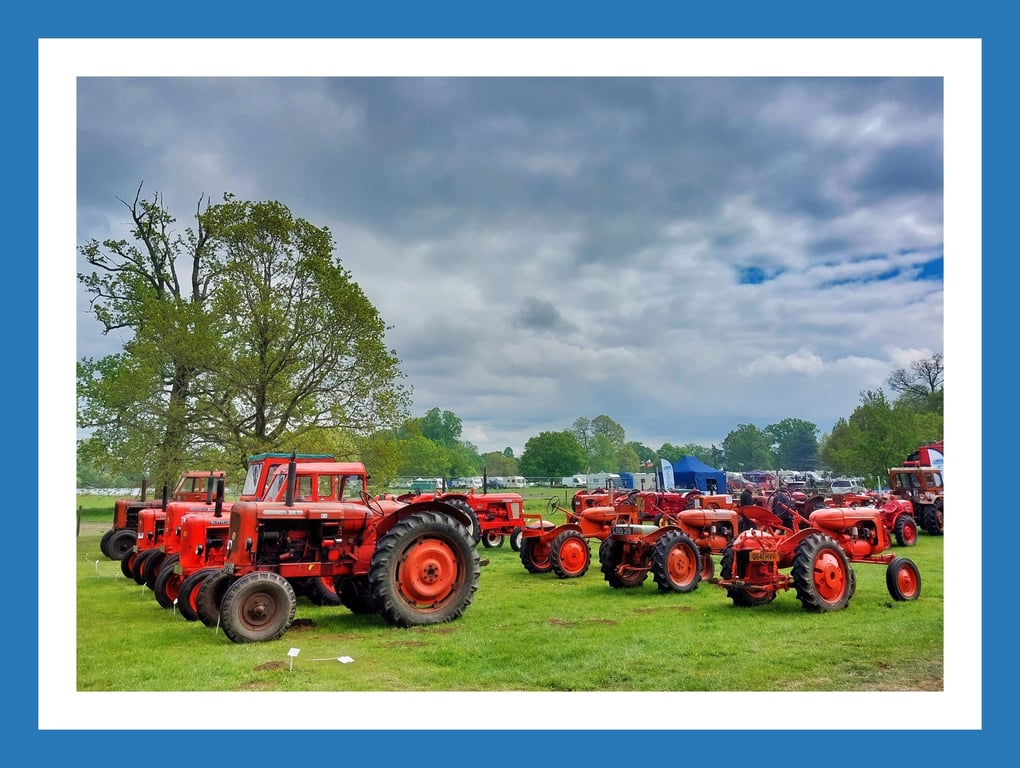 Vintage Orange ractors Greeting Card A5