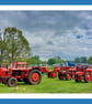 Vintage Orange ractors Greeting Card A5
