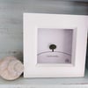 White Framed Mini Sea Glass Art Picture - Nearly Home Tree - Whittington Tump