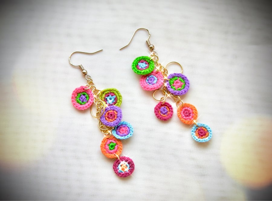 Microcrochet Circle Earrings 