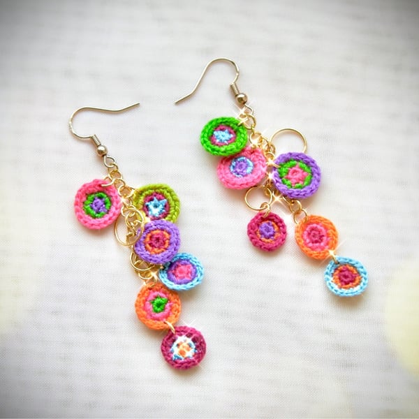 Microcrochet Circle Earrings 