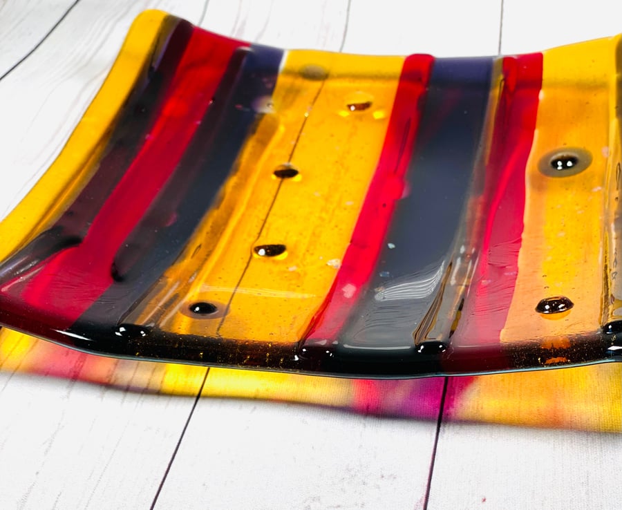   SECONDS SUNDAY- fused glass dish 
