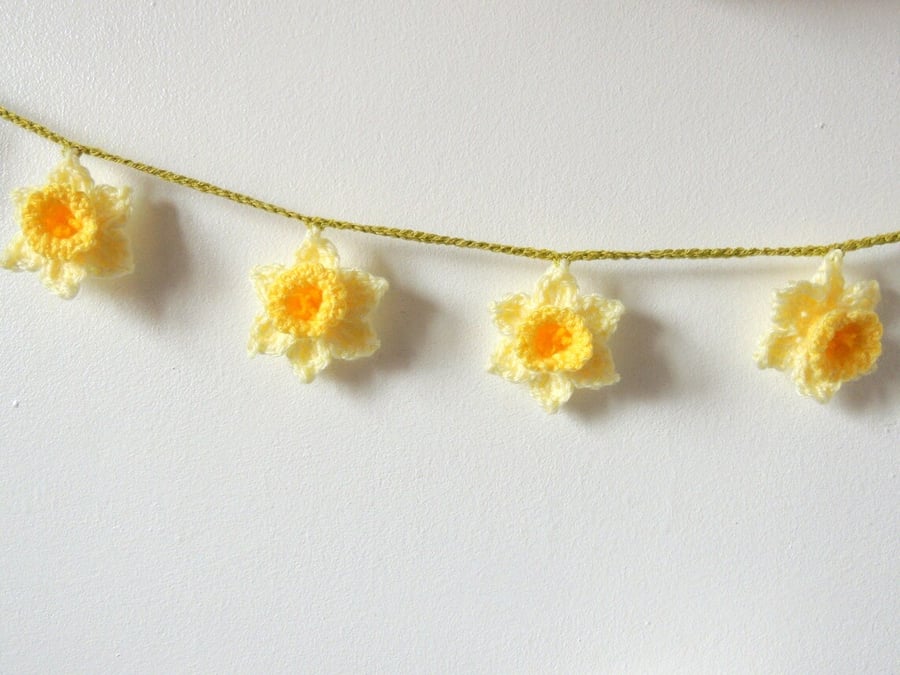 Daffodil Garland, Crochet Daffodils, Flower Bunting