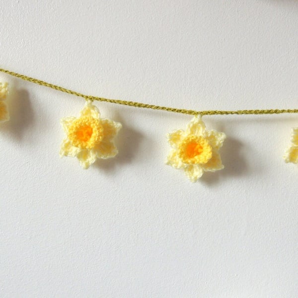 Daffodil Garland, Crochet Daffodils, Flower Bunting
