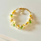 Beaded flower bracelet