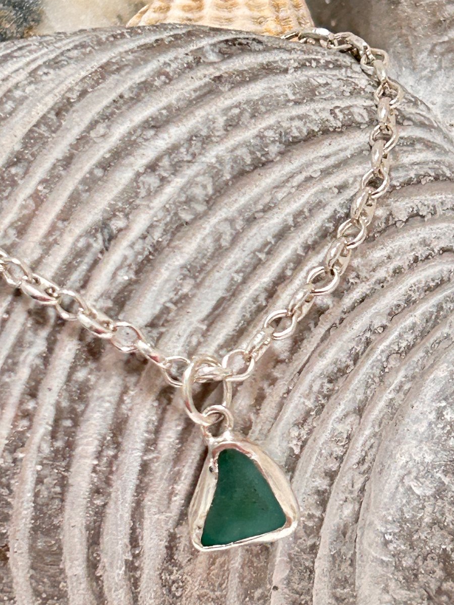 turquoise green seaglass mariners bracelet