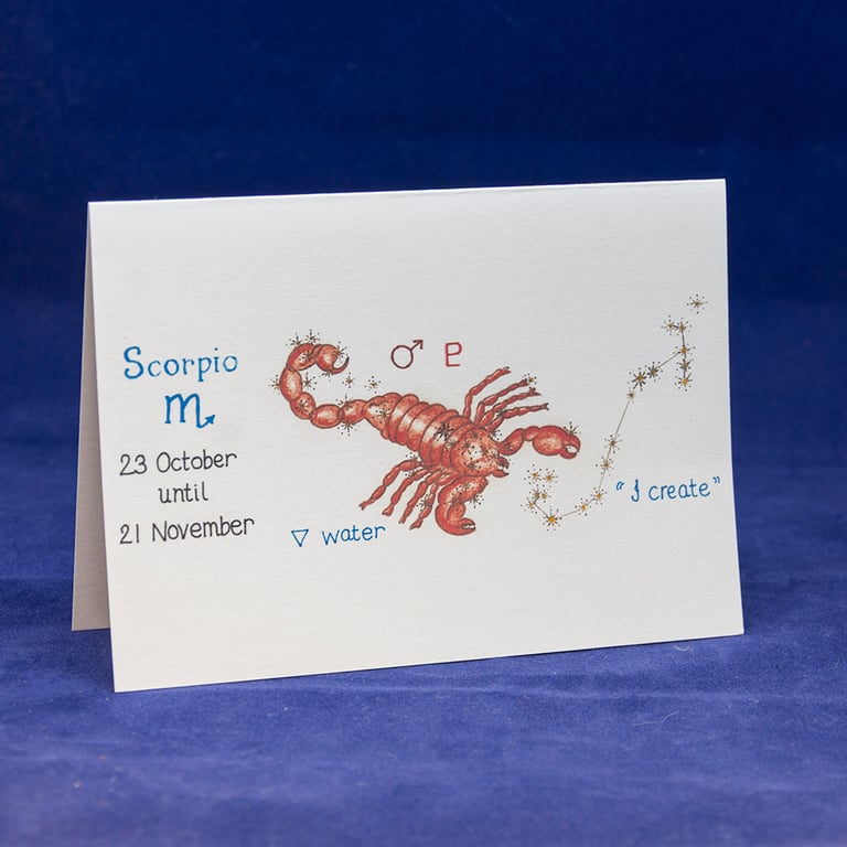 Scorpio greetings card