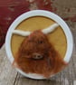  Highland Cow - Needle felt wool picture, textile art - Image 3