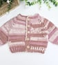 Handmade Baby Cardigan - Newborn to 1-2 Years - Crochet in Pinks - Image 1