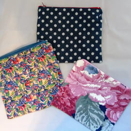 Seconds Sunday Zippered Pouches - Medium for make-up, Pencils or Storage