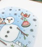 Hedgehog, Snowman & Friends Card - Christmas Card - Cute Hedgehog Card - Image 5