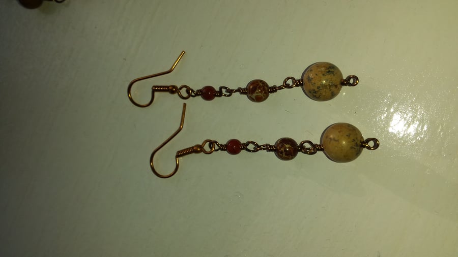 Eclectic Autumn Rosary Earrings