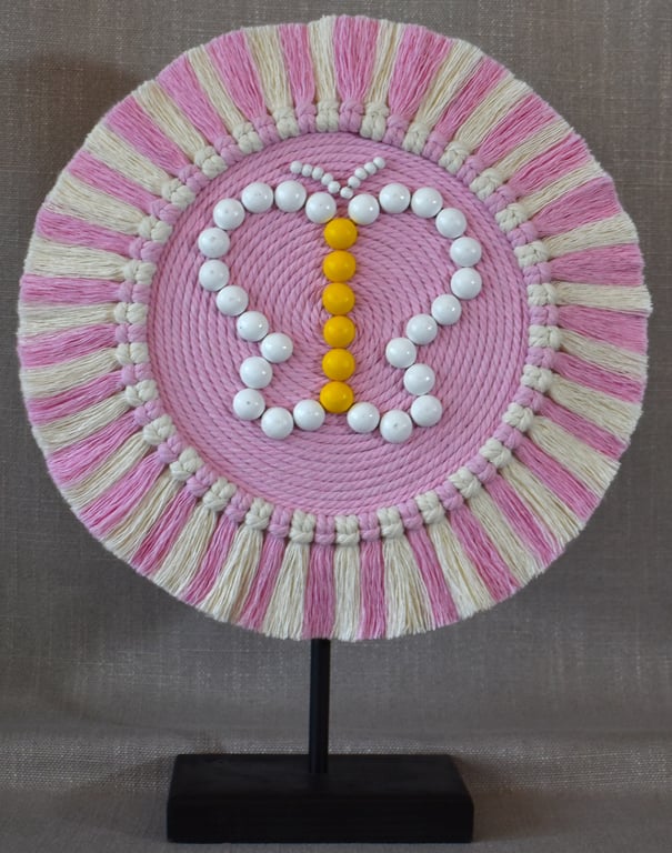 "Ntombi 6" – Soft Pink Butterfly Wall Hanging