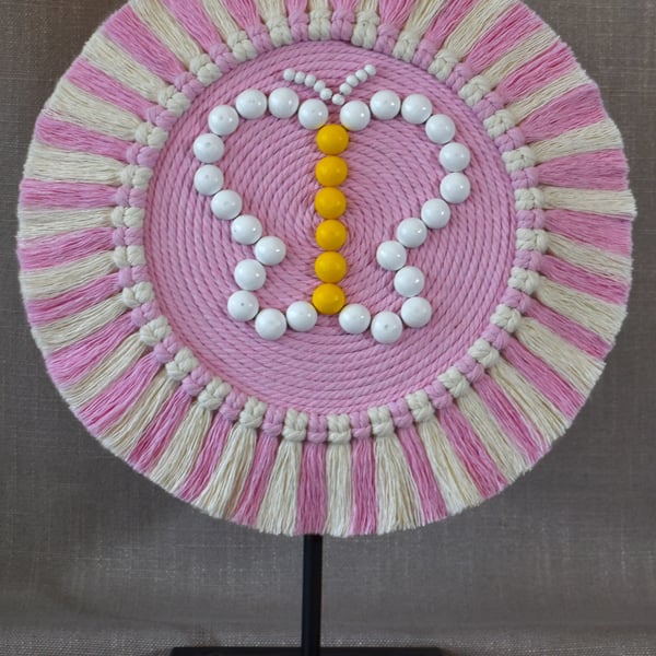 "Ntombi 6" – Soft Pink Butterfly Wall Hanging