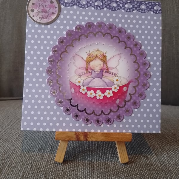 Fairy Birthday card For a Special Girl handmade