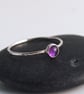 Amethyst Skinny Stacking Sterling Silver Ring.