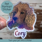 Custom Stickers, Pet Portrait Sticker