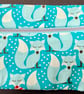 Small funky zipped pouch with charming foxes on light turquoise - Image 2