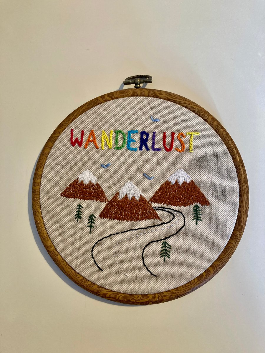 Hand embroidered hoop picture 