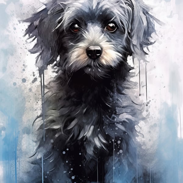 Expressive Dog Watercolor Print - Adorable 5x7 Canine Art Decor