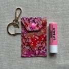 Lip Gloss Lipstick Keyring Pouch Japanese Pink Tiny Blossoms