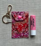 Lip Gloss Lipstick Keyring Pouch Japanese Pink Tiny Blossoms