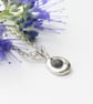 Handmade Organic Silver and Sapphire Necklace, Molten Silver Necklace  - Image 8
