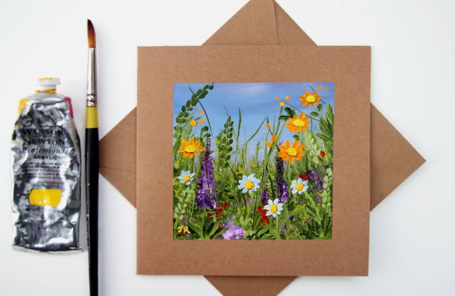 Original Painting - Greetings Card "Countryside Flowers (Ref no 94)