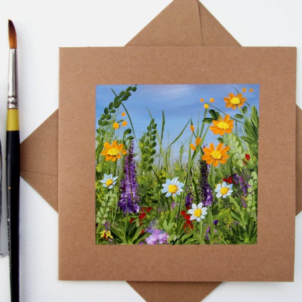 Original Painting - Greetings Card "Countryside Flowers (Ref no 94)
