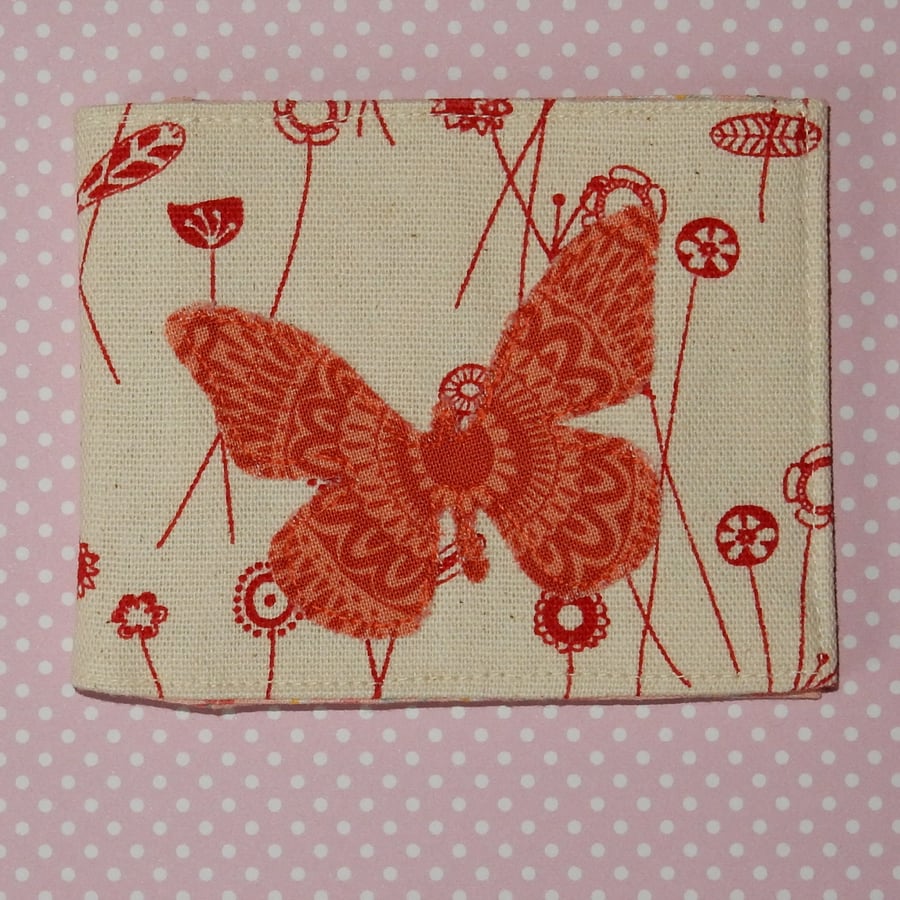 Card wallet applique butterfly