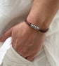 Women's Leather Wrap Bracelet, Silver Plated Floral Boho Bracelet - Image 3