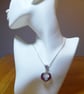 Red and Silver Enamelled Bat Pendant Necklace with Short Chain - Image 2