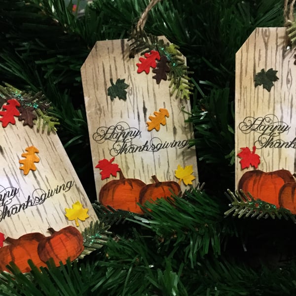 Handmade Happy Thanksgiving Tags, Set of 5