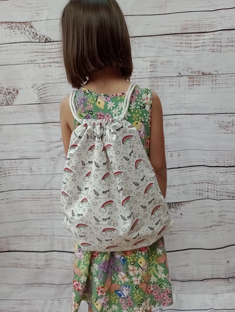 Unicorns and rainbows child backpack