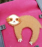 Cute Felt Sloth Brooch - Image 1