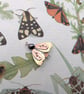 Handmade Brass and Bronze Moth Brooch with Freshwater Pearl - Image 4
