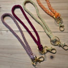 Bead embroidered key or bag charm