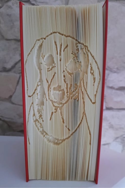 Dachshund Face CUT & FOLD Book Folding Pattern - EMAILED PDF PATTERN