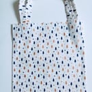 Reusable Xmas gift bag, 100% cotton bag, white Christmas gift bag, xmas trees