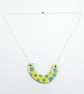 Ceramic polka dot necklace in yellow and blue - Image 4