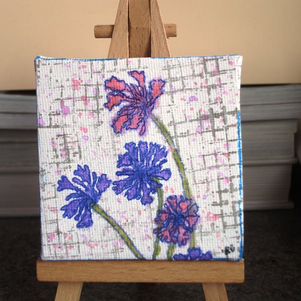 Agapanthus inks on canvas art