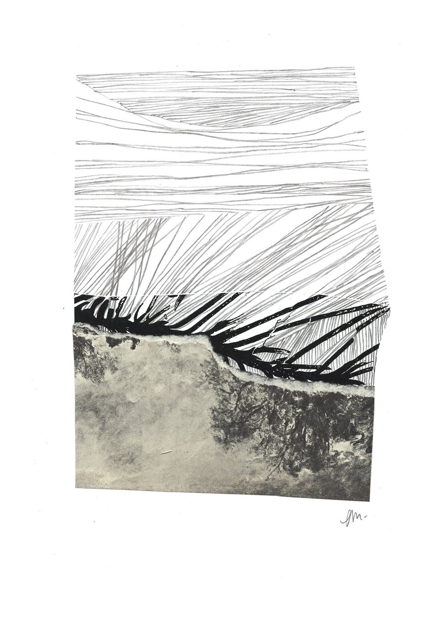 Collage 21 Time stands still -  a black and white coast inspired landscape