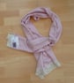 Scarf, wool twill pink scarf, lace edge scarf, ladies scarf, pink wrap - Image 3