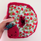 Handmade Personalised Strawberry Letter Cushion - Nursery Decor Initial