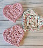 Heart coaster, chunky coaster, small mat, valentine gift, recycled cord - Image 4