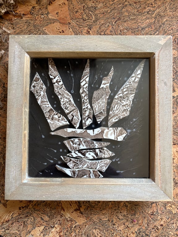 Handmade Ceramic Framed Picture, Plastic Free, New Home Gifts, Unique Christmas