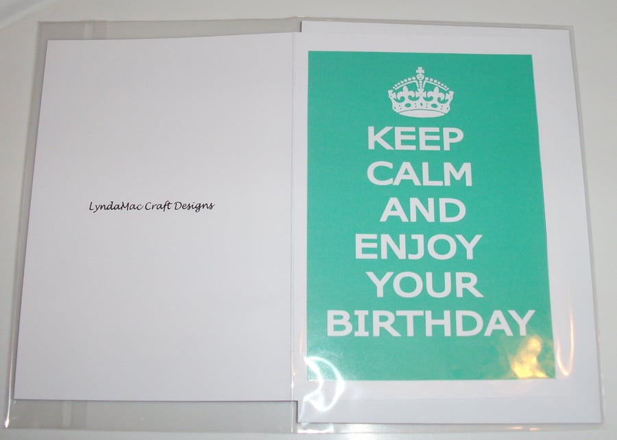 Male keep calm birthday card