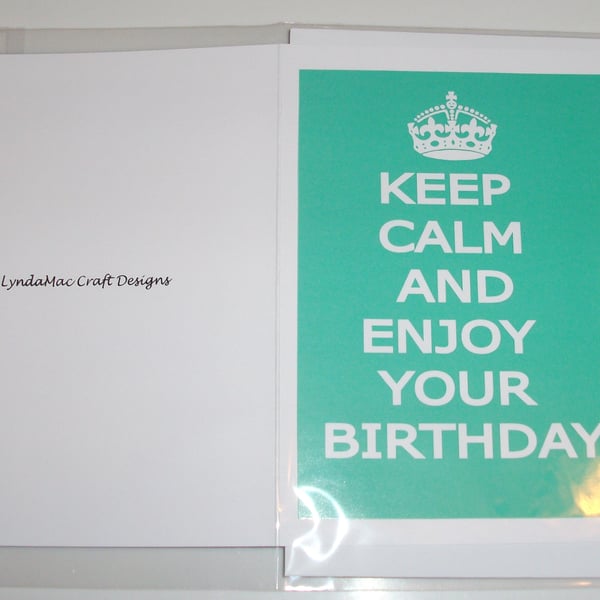 Male keep calm birthday card