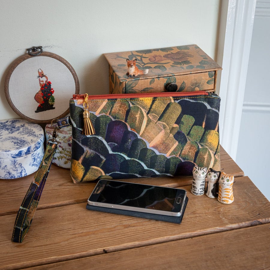 Wristlet purse or small clutch made with Liberty of London tana lawn